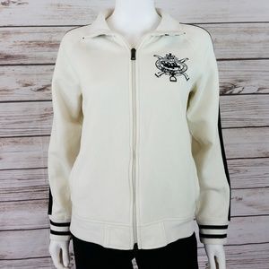 Ralph Lauren Sport Womens Knit Jacket Sz L Beige